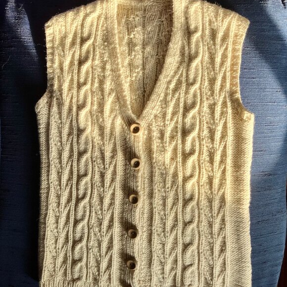 Hand Knit Cable Vest - Picture 1 of 3